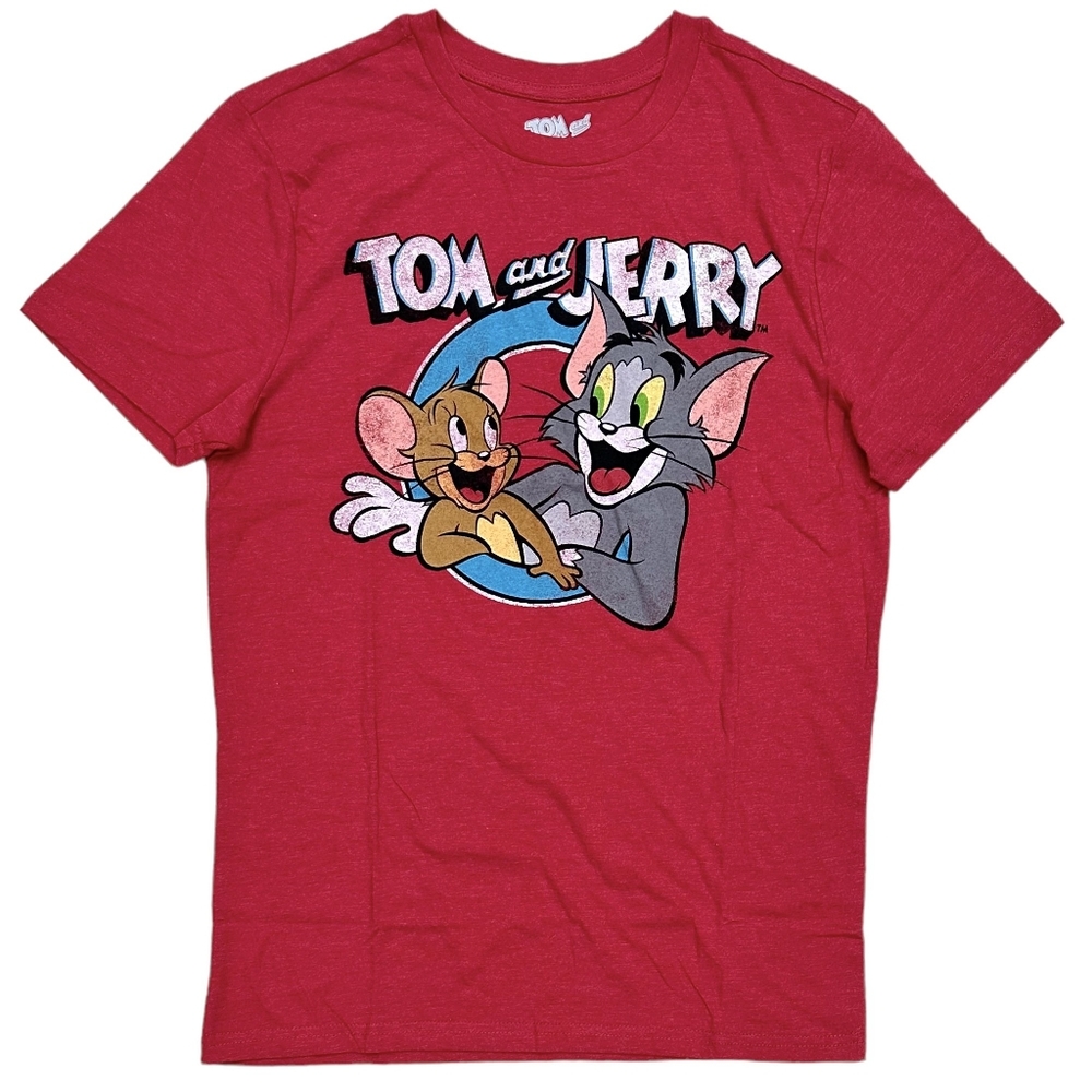 3/$15 NWOT Tom and Jerry Men's Licensed Distressed Graphic Print Tee T-Shirt